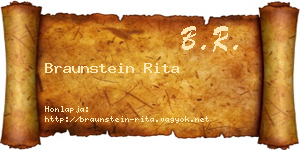 Braunstein Rita névjegykártya